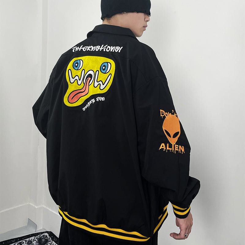 Streetwear Apparel Cartoon Luxury: The Embroidered Streetwear Jacket - street wear outfits - fashion statement