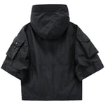 Urban Casuals Cyber Shitf Cloak -Detachable Tech-wear Hooded Windbreaker - preppy aesthetic - fashion statement