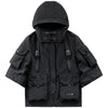 Urban Casuals Cyber Shitf Cloak -Detachable Tech-wear Hooded Windbreaker - preppy aesthetic - fashion statement