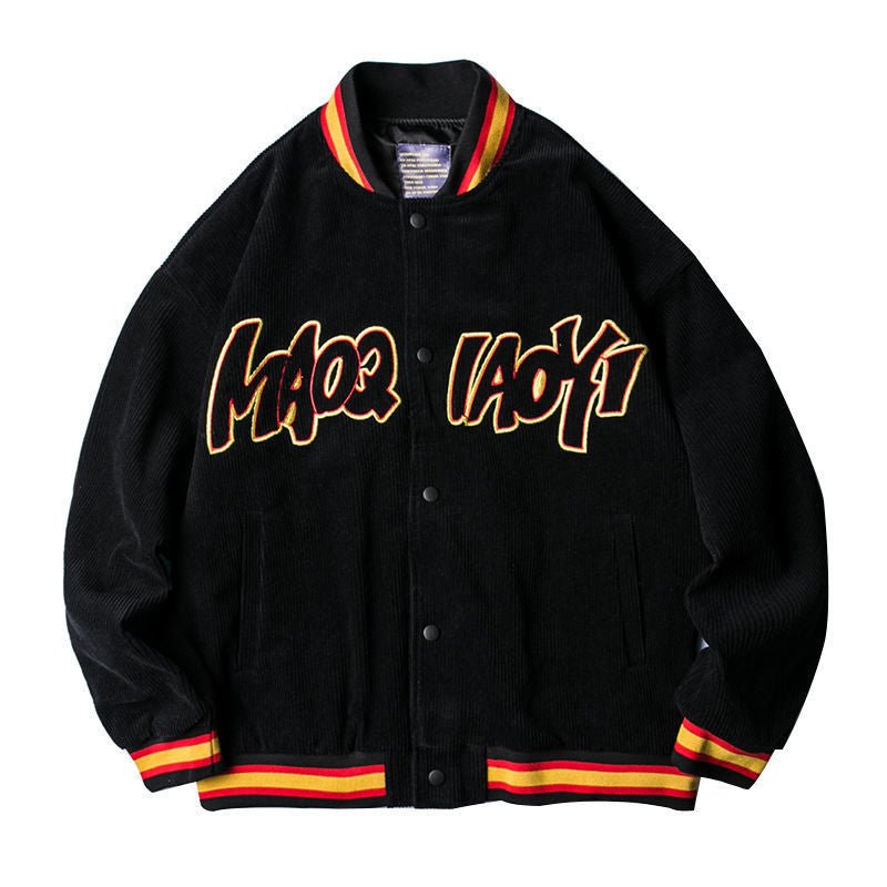 Streetwear Apparel Retro Renegade Cord Varsity Jacket - street wear outfits - fashion statement