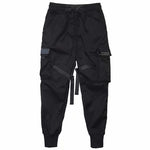 Urban Casuals Ribbons Harem Joggers Men Cargo Pants Streetwear Hip Hop Casual Pockets Cotton Track Pants - preppy aesthetic - fashion statement