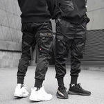 Urban Casuals Ribbons Harem Joggers Men Cargo Pants Streetwear Hip Hop Casual Pockets Cotton Track Pants - preppy aesthetic - fashion statement