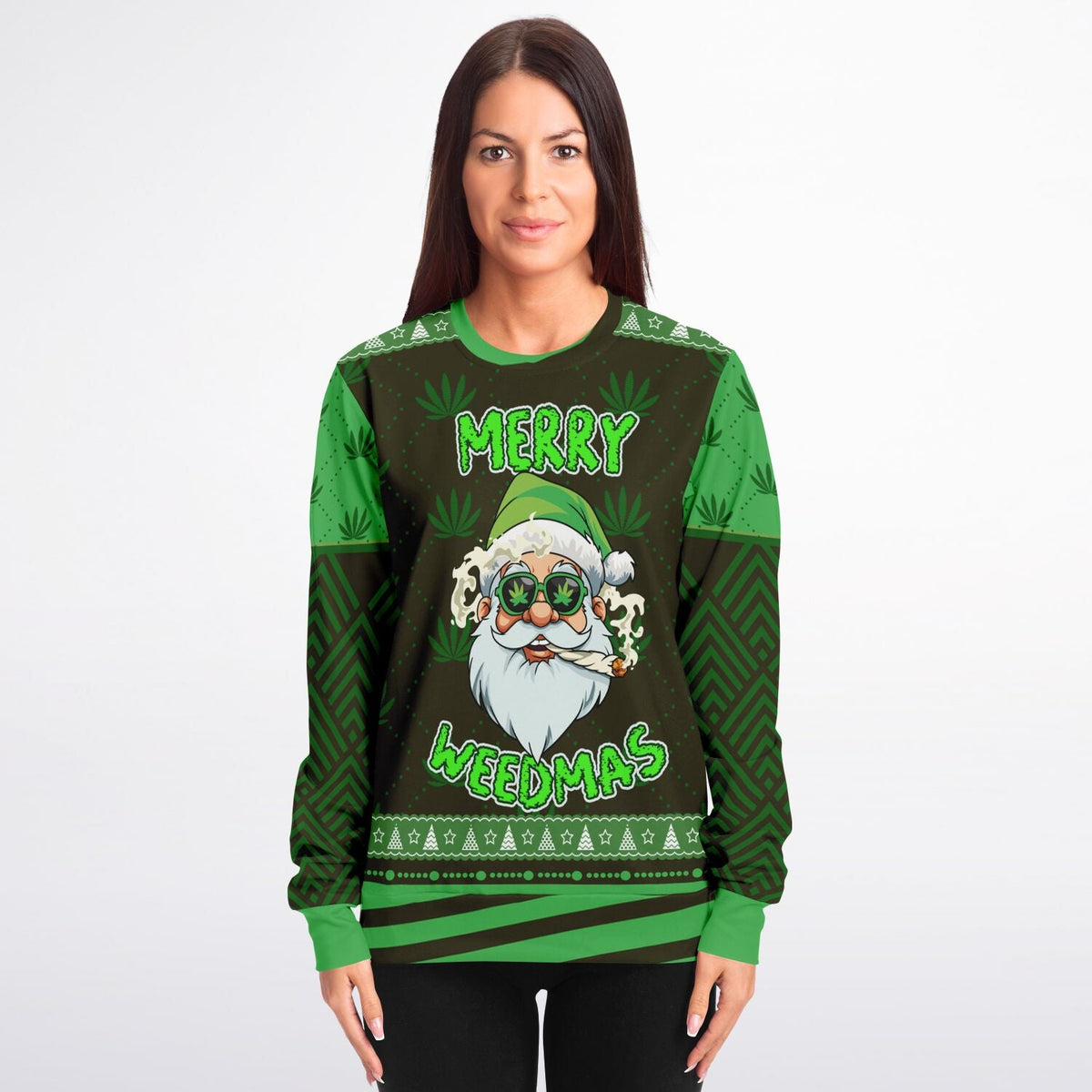 Streetwear Apparel Christmas Sweatshirt - “Merry Weedmas” - street wear outfits - fashion statement