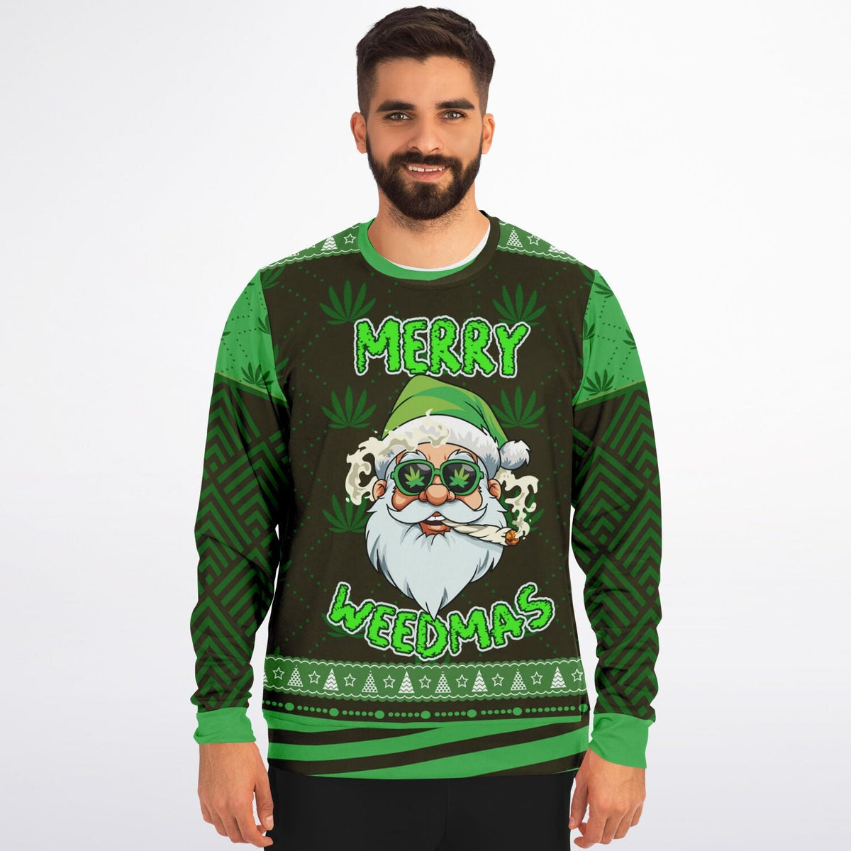 Streetwear Apparel Christmas Sweatshirt - “Merry Weedmas” - street wear outfits - fashion statement