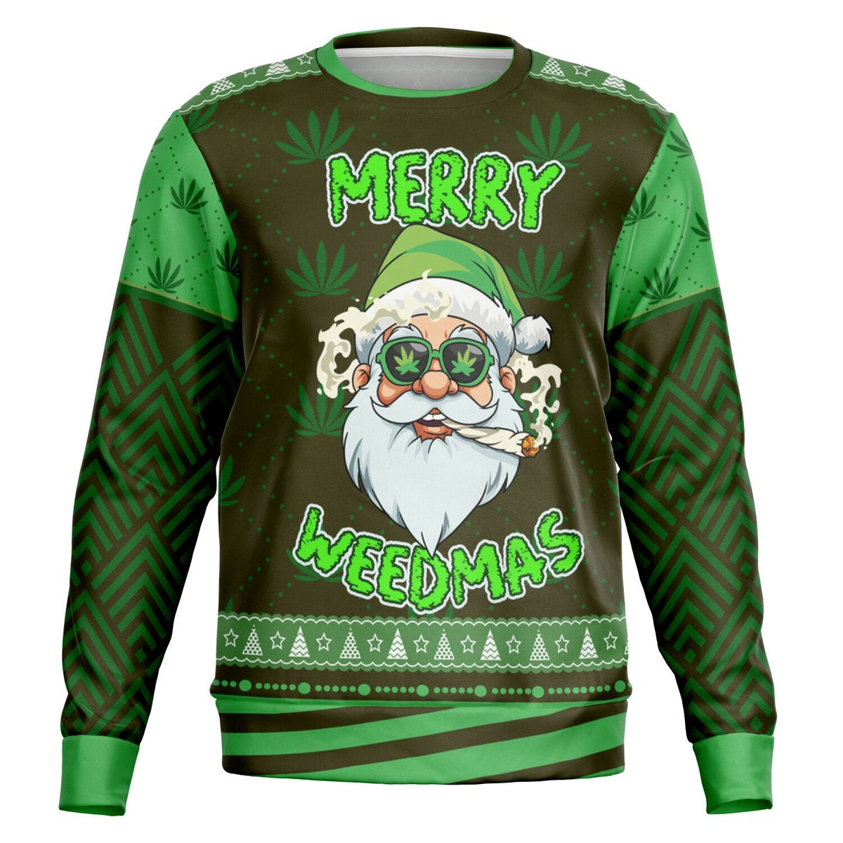 Streetwear Apparel Christmas Sweatshirt - “Merry Weedmas” - street wear outfits - fashion statement