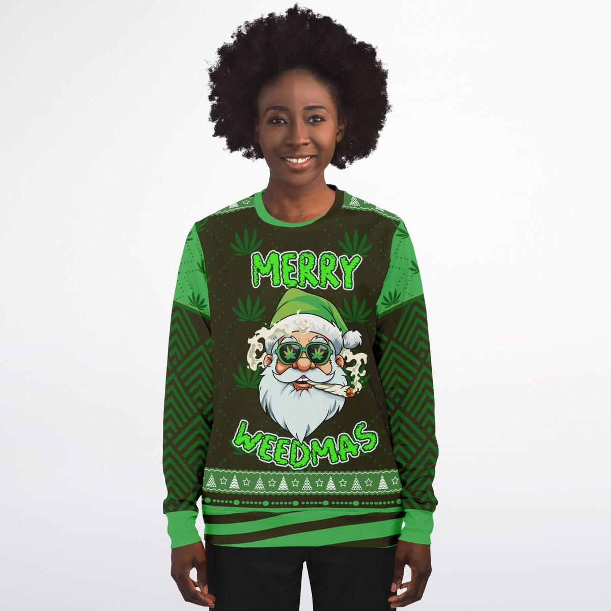 Streetwear Apparel Christmas Sweatshirt - “Merry Weedmas” - street wear outfits - fashion statement