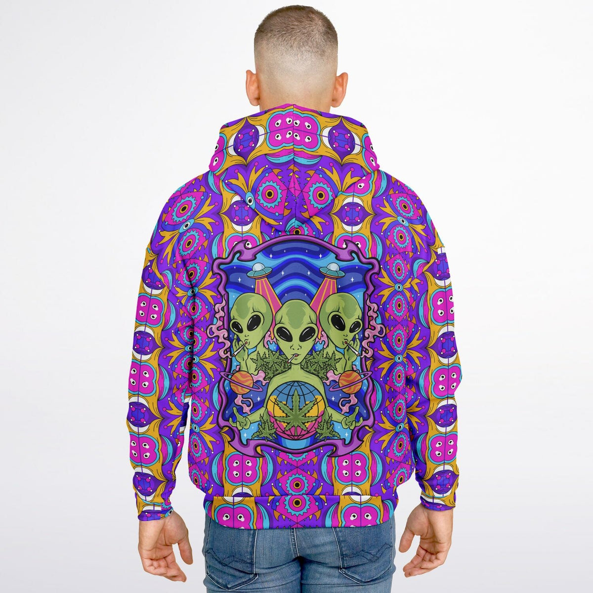 Streetwear Apparel Trippin Aliens - Psychedelic Apparel Heavyweight Oversized Hoodie - street wear outfits - fashion statement