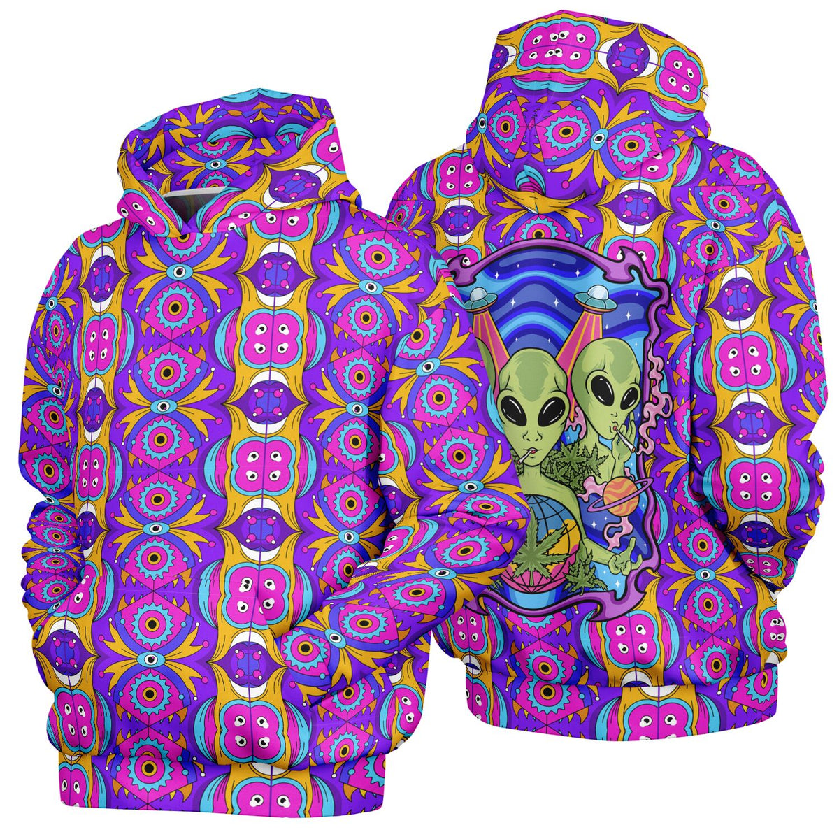 Streetwear Apparel Trippin Aliens - Psychedelic Apparel Heavyweight Oversized Hoodie - street wear outfits - fashion statement