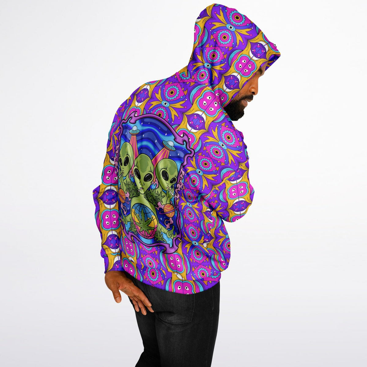 Streetwear Apparel Trippin Aliens - Psychedelic Apparel Heavyweight Oversized Hoodie - street wear outfits - fashion statement