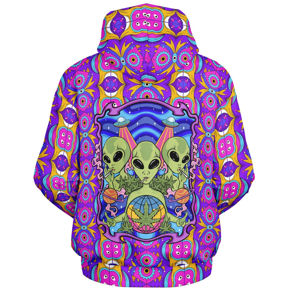 Streetwear Apparel Trippin Aliens - Psychedelic Apparel Heavyweight Oversized Hoodie - street wear outfits - fashion statement