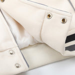 Urban Casuals Towel Embroidered Rugby Pattern Leather Sleeve Stitching Jacket Coat - preppy aesthetic - fashion statement