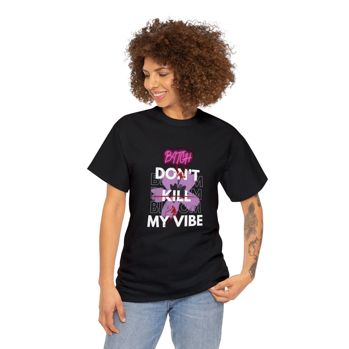 Streetwear Apparel Unisex Heavy Cotton Printed Tee - Don't Kill My Vibe - street wear outfits - fashion statement