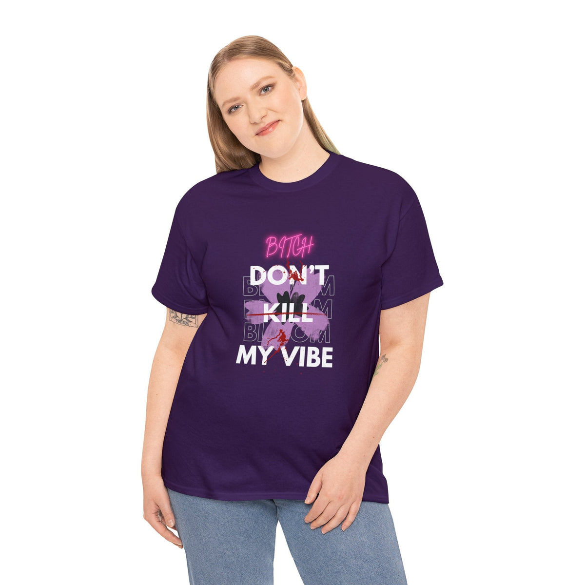 Streetwear Apparel Unisex Heavy Cotton Printed Tee - Don't Kill My Vibe - street wear outfits - fashion statement