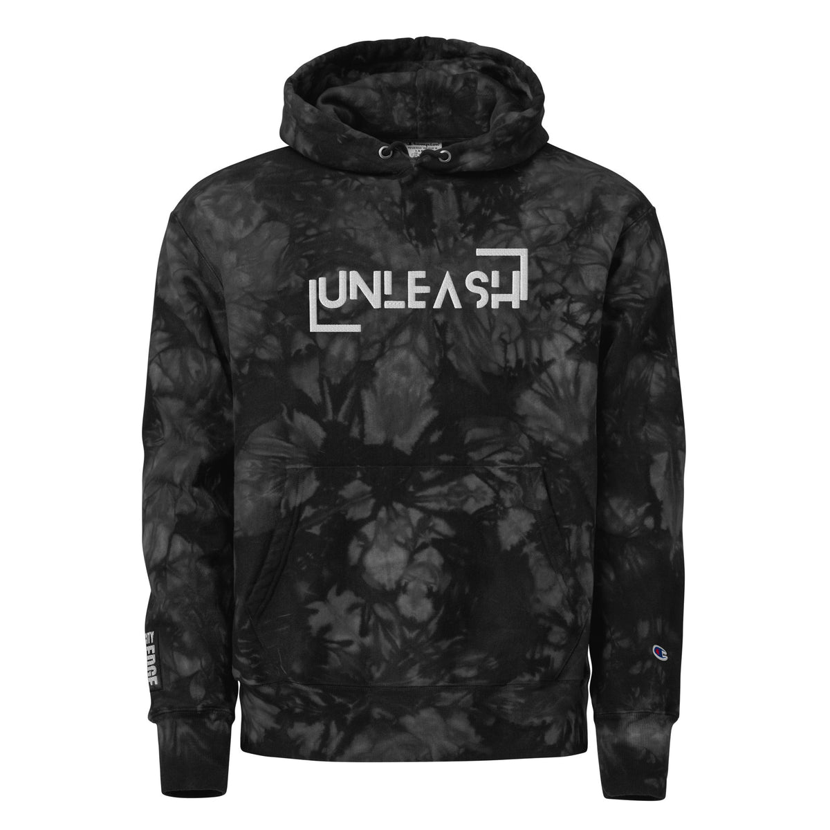 Streetwear Apparel "Unleash" by City Edge - Unisex Champion tie - dye hoodie - street wear outfits - fashion statement