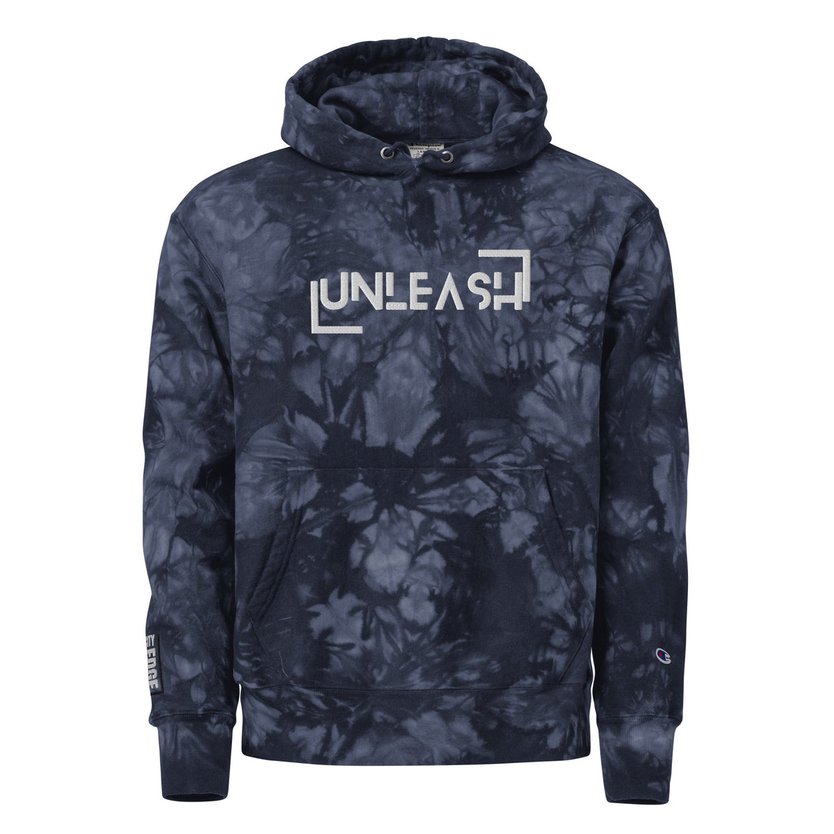 Streetwear Apparel "Unleash" by City Edge - Unisex Champion tie - dye hoodie - street wear outfits - fashion statement