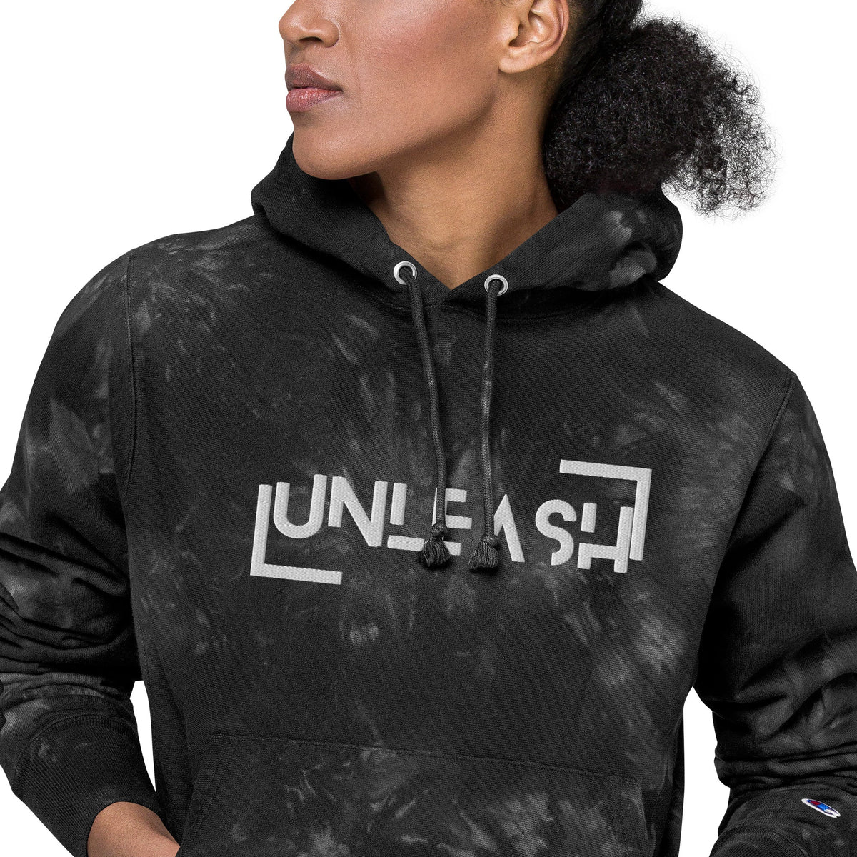 Streetwear Apparel "Unleash" by City Edge - Unisex Champion tie - dye hoodie - street wear outfits - fashion statement