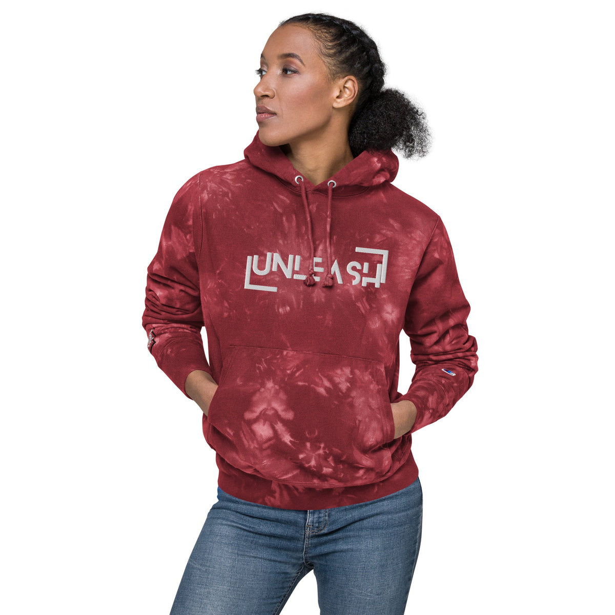 Streetwear Apparel "Unleash" by City Edge - Unisex Champion tie - dye hoodie - street wear outfits - fashion statement