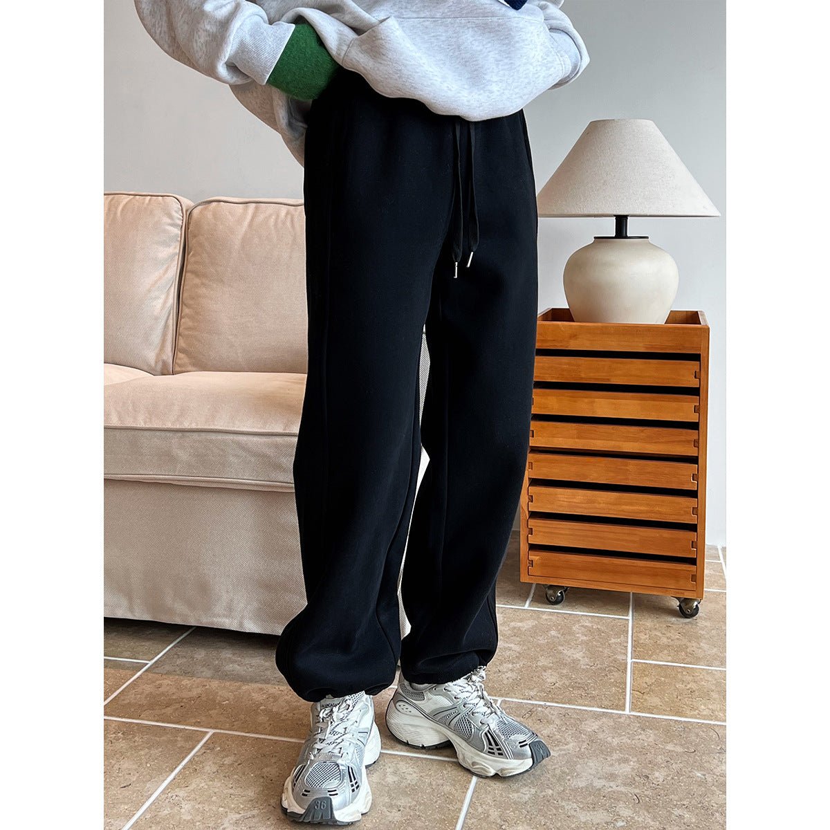 Streetwear Apparel Velvet Drawstring Sweatpants - street wear outfits - fashion statement