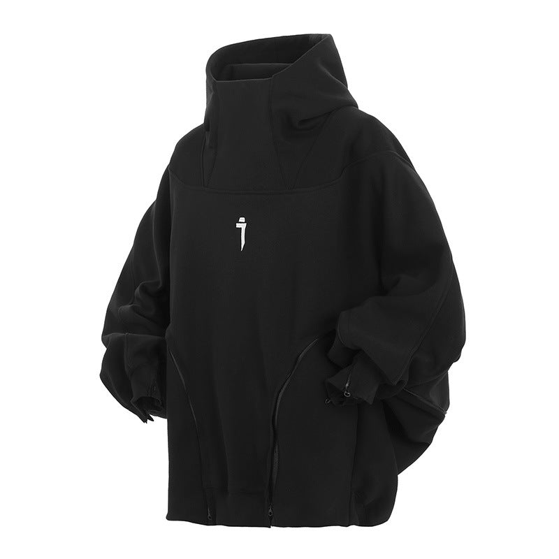 Urban Casuals Versatile Techwear Hooded Bat Sleeve Pullover Top - Urban Street Style - preppy aesthetic - fashion statement